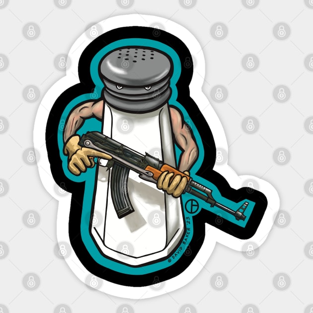 A Salt With A Deadly Weapon Sticker by Art from the Blue Room